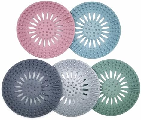 Drain Hair Catcher Set 5 Pieces in Multiple Hues