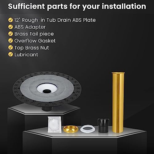 Freestanding Bathtub Drain Mounting Kit with ABS Adapter and Brass Liner
