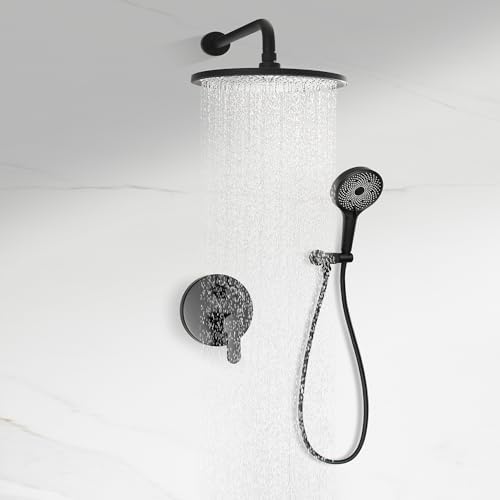 Rainfall Shower System with Handheld Hose and Trim