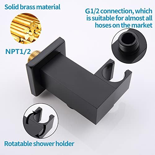 AYIVG Adjustable Shower Head Holder Bracket Black Finish