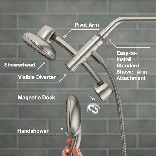 KOHLER Freespin Bellerose 3-Spray Dual Wall Mount Shower Head