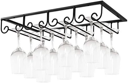MOCOUM Stemware Hanger 4 Rows 2 Pack Black