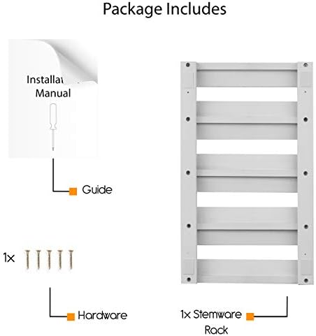 Rustic State 4 Sectional Stemware Rack Under Cabinet Mount