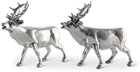 Vagabond House Pewter Deer and Elk Salt and Pepper Shaker Set