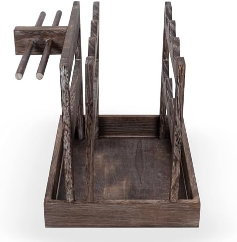 Rustic State Burnt Brown Wood Wine Rack for 6 Bottles