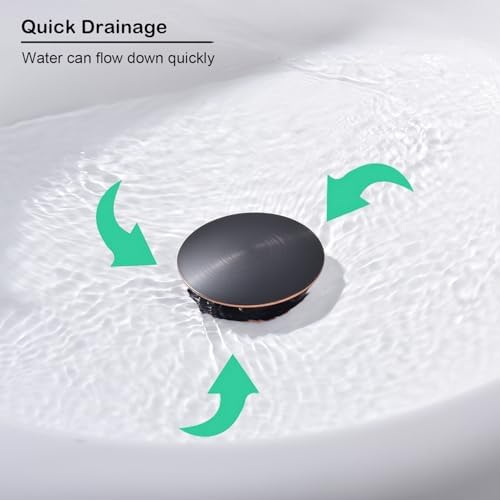 Oil Rubbed Bronze Sink Drain with Overflow and Detachable Strainer