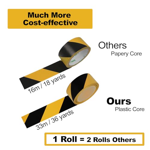 LeaGerous Safety Stripe Tape Yellow Black 2x36 Yards