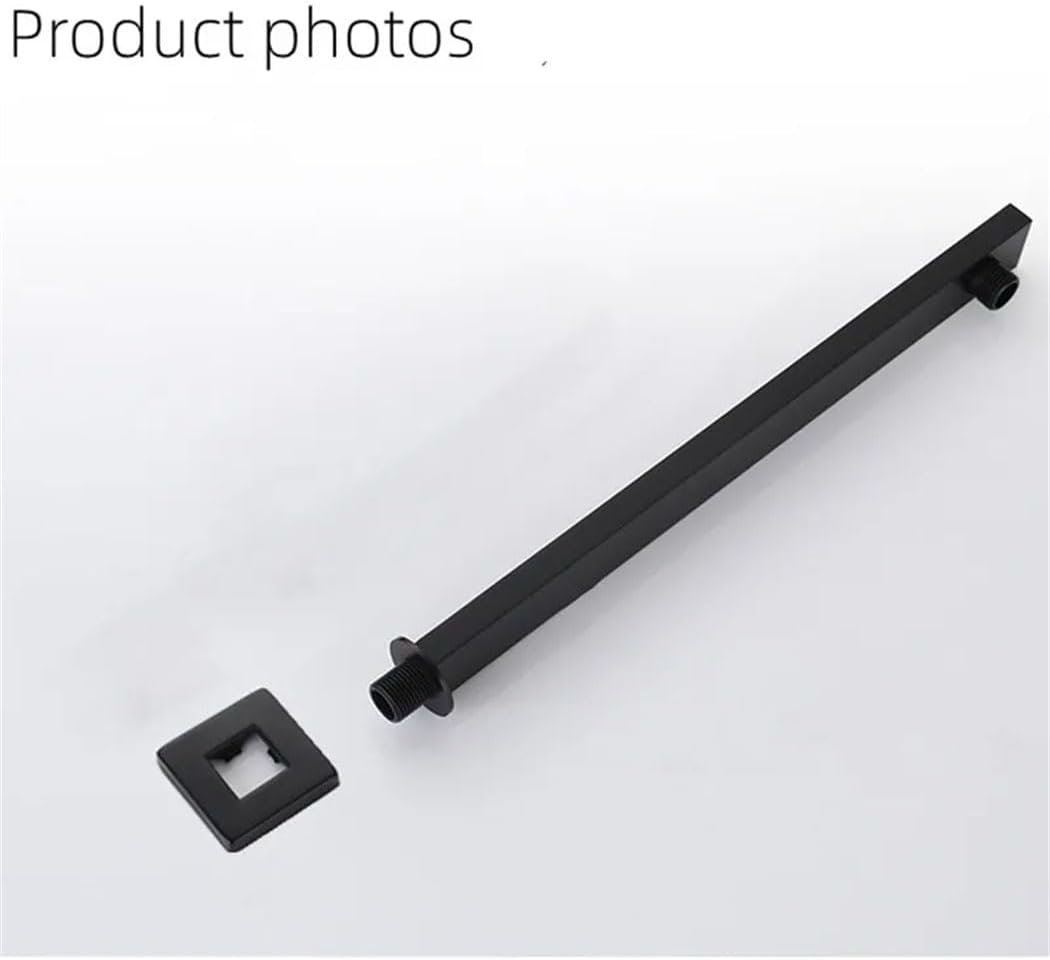 50-70cm Extended Black Stainless Steel Shower Arm
