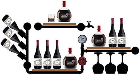 Industrial Wine Rack With Lamp For Bar And Home