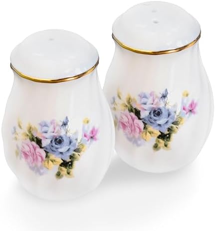 Lynns Paradise Serafina Floral Salt Pepper Shakers Set of 2