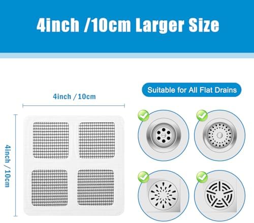 50PCS Pack Disposable Hair Catcher Shower Drain Cover