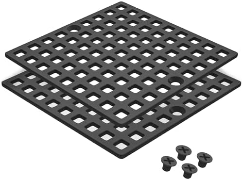Yaseingoo 2PC 4 Matte Black Drain Cover for Bathrooms and Showers
