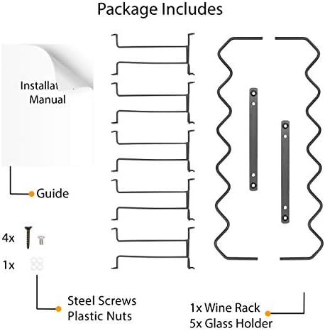Wallniture Piccola Under Cabinet Wine Glass Holder