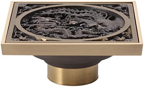Tissting 43x43in Stainless Steel Copper Floor Drain with Dragon Phoenix Relief Design