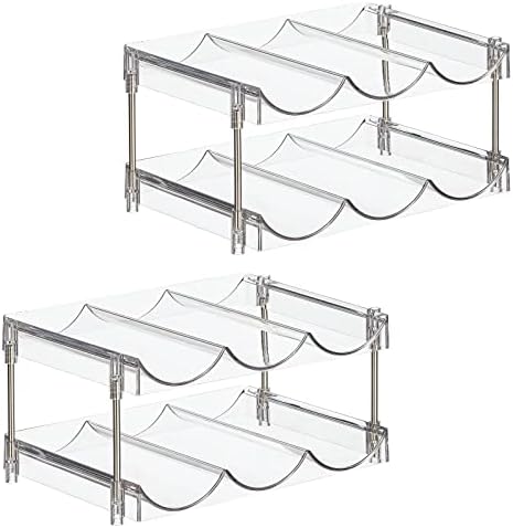 Nate Home 6-Bottle Organizer Set of 2 Clear and Stainless Steel