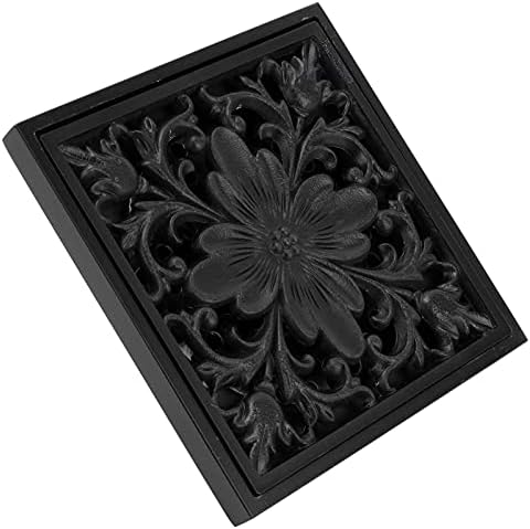 Antique Black Square Floor Drain with Strainer