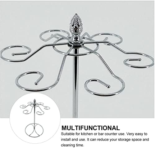 Cabilock Wine Glass Holder Freestanding Stemware Rack with 6 Hooks