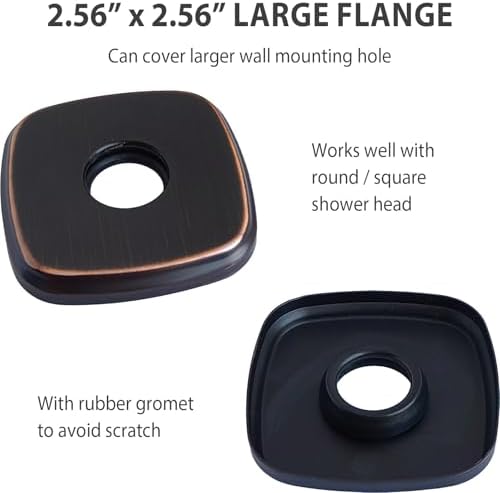 HOMYEP 6 Inch Oil Rubbed Bronze Angled Shower Arm with Flange