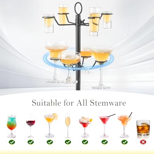 AQAREA Champagne Tower Stemware Racks 3 Tier 12 Holders