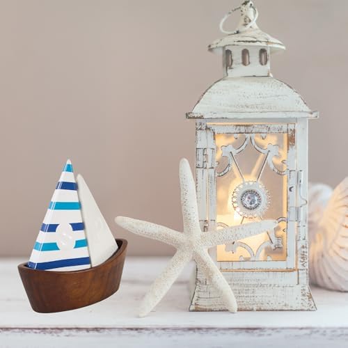 UNEAK Handcrafted Ceramic Sailboat Salt and Pepper Set