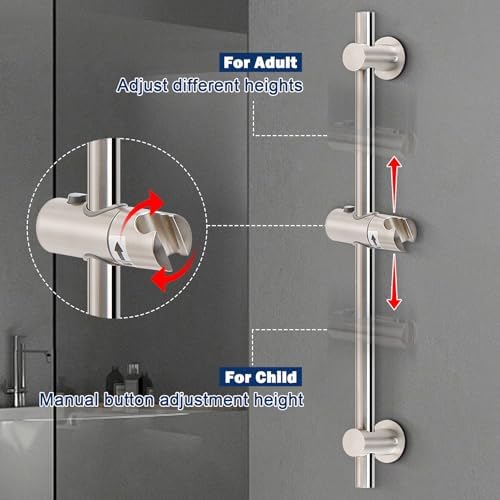 NearMoon Adjustable Shower Slide Bar with Handheld Holder