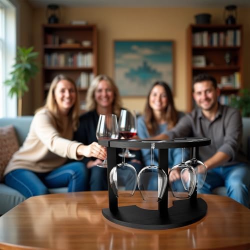 Lacinoeo Countertop Wine Glass Rack for 4 Glasses