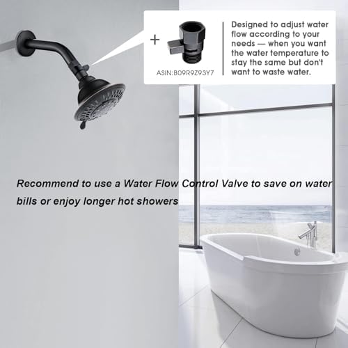 BRIGHT SHOWERS High Pressure Rain Showerhead with 5 Spray Settings