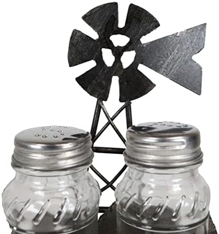 Ebros Gift 6 Tall Rustic Windmill Salt Pepper Shaker Set 1