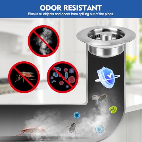 Upgraded 3 in 1 Kitchen Sink Drain Strainer - Stainless Steel