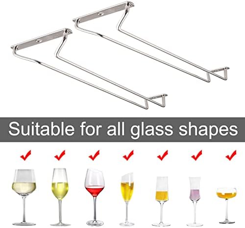 CUKE2BEET 118 Inch Stainless Steel Wine Glass Rack for Cabinet