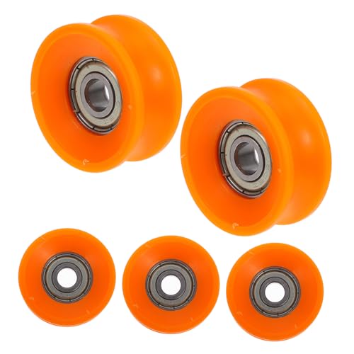 5 Pcs U Groove Nylon Sliding Door Rollers with Steel Bearings