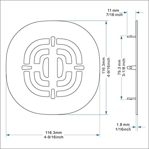 Bropury Snap-in Stainless Steel Shower Drain Grid Antique Bronze