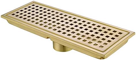 Linear Shower Floor Drain Brushed Gold 12-inch