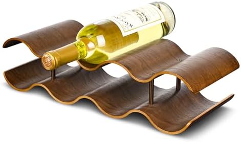 TRUDING 7 Bottle Tabletop Wine Rack with 2 Tiers