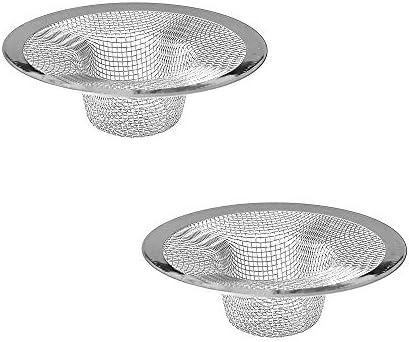 Lechay 2 Pack Stainless Steel Drain Hair Catcher for Bathroom and Kitchen