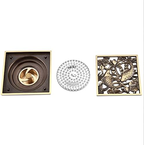 Fafeicy Antique Brass Drain with Removable Cover 43x43x28in
