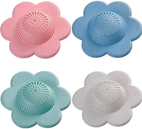 Wild Tribe 4 Pack Drain Strainer with Suction Cups Hair Catchers