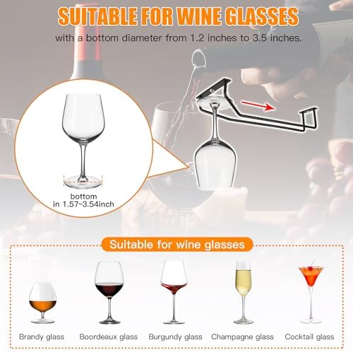 Yimerlen 108 Inch Black Wine Glass Rack 2 Pack 1