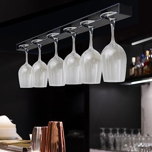 AQJUNONG 2 Pack Wine Glass Holder Classic Black