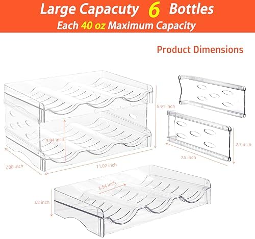IEEK Plastic Stackable Bottle Storage Rack 2 Pack