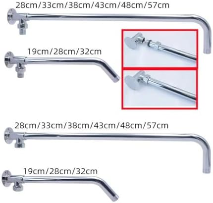 Stainless Steel Wall Mounted Shower Arm Holder - 28cm 45 Degree Extension