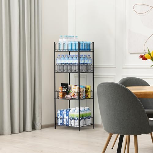 OYEAL 4-Tier Water Bottle Can Organizer for Kitchen Pantry