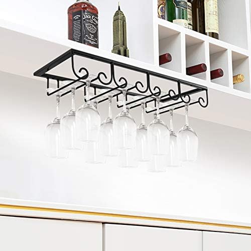 MOCOUM Stemware Hanger 4 Rows 2 Pack Black