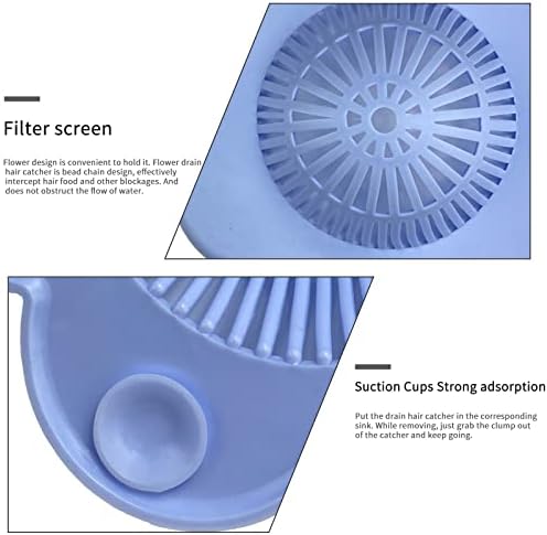 Wild Tribe 4 Pack Drain Strainer with Suction Cups Hair Catchers