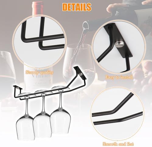 Yimerlen 108 Inch Black Wine Glass Rack 2 Pack 1