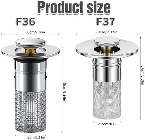 Bathroom Sink Drain Strainer with Two Sizes 2Pcs Hair Catcher