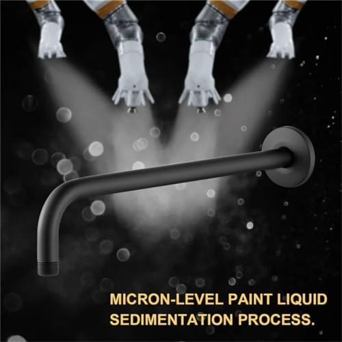 32 42 52CM L-Shaped Shower Arm Extension Black Fixed