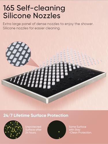 Cobbe 118 Inch Rain Shower Head with 6 Modes and Adjustable Arm