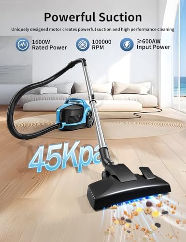 Sweepcent Canister Vacuum Cleaner 1600W Heavy Duty