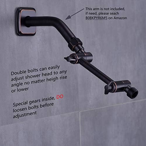 TRUSTMI 4 Inch Adjustable Shower Arm with Oil Rubbed Bronze Finish